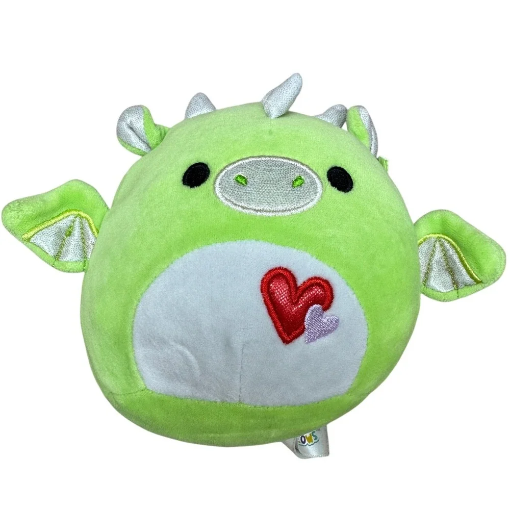 Squishmallows Desmund the Dragon Green Heart Valentine Plush 5 Inch SQVA00892